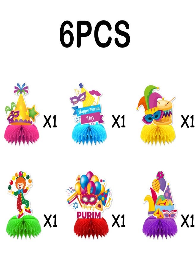 FSHANEE Happy Purim Honeycomb Centerpiece Party Decoration Purim Table Toppers Jewish Holiday Party Honeycomb Desk Toppers Party Supplies Purim Honeycomb Table Centerpieces Party Favors - 6 Counts - Image 4